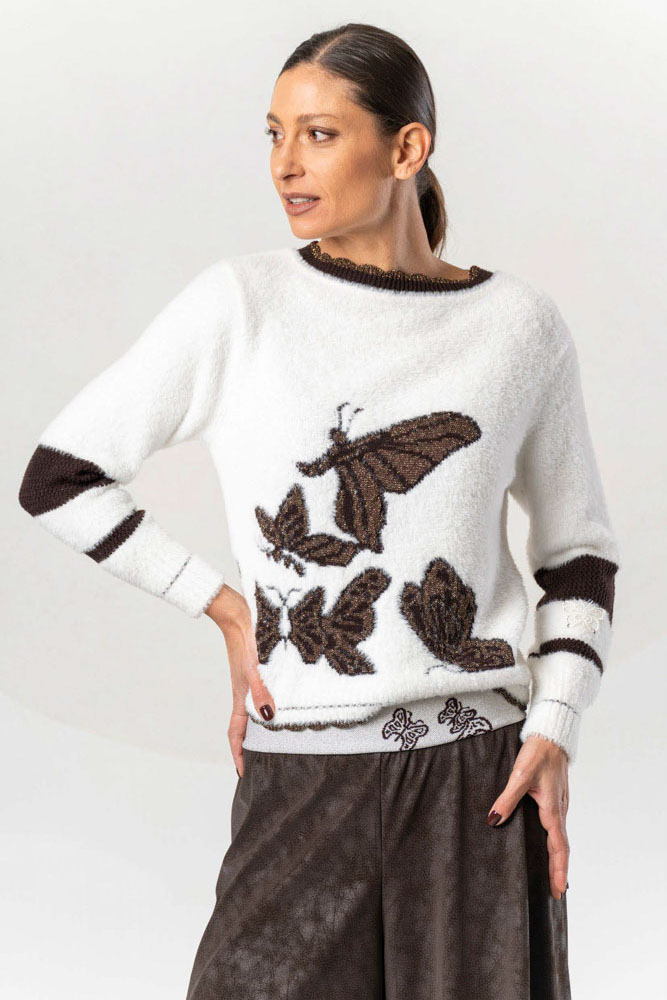 Elisa Cavaletti Herbst/Winter 2026/27 – Pullover mit Schmetterlingsmotiv